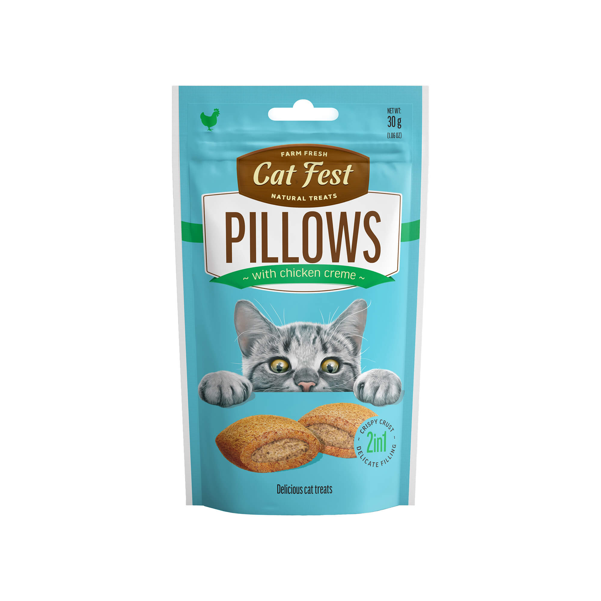 CAT FEST POSLASTICE JASTUČIĆI PILETINA 30g