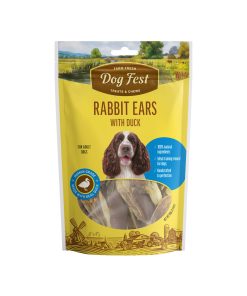 DOG FEST POSLASTICE ADULT ZEČJE UŠI S PATKOM 90g