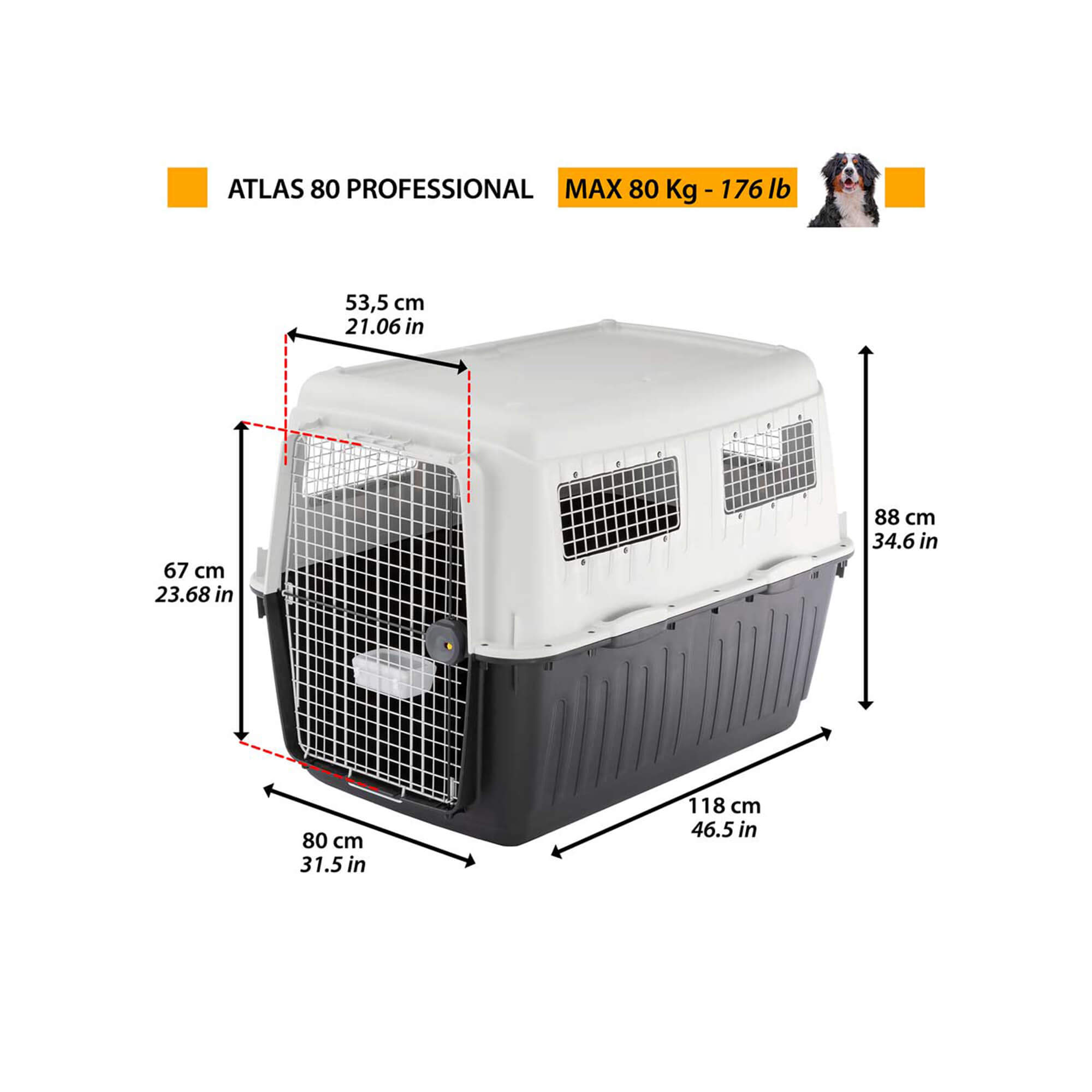FE TRANSPORTER ATLAS 80 SIVI 80x118x88cm - Slika 2