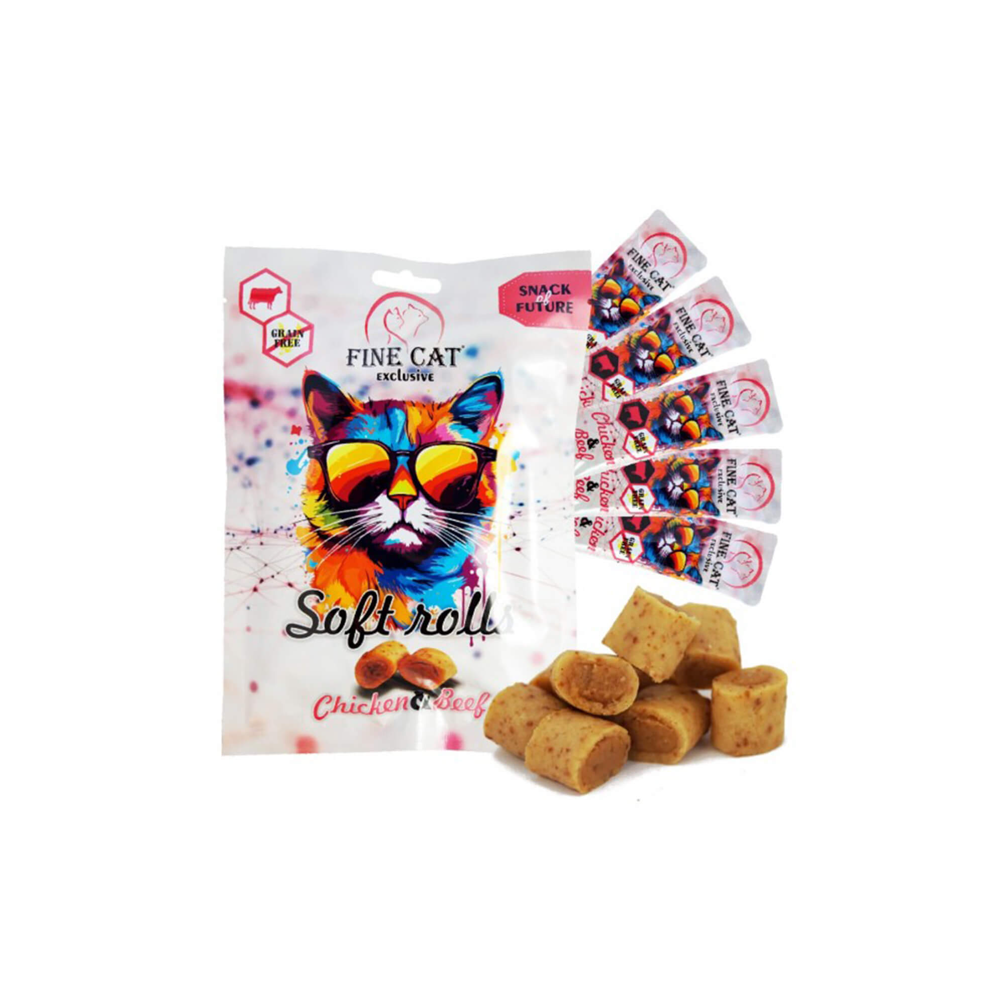 RDC FINE CAT EXCLUSIVE POSLASTICA SOFT ROLLS GOVEDINA 5x10gr