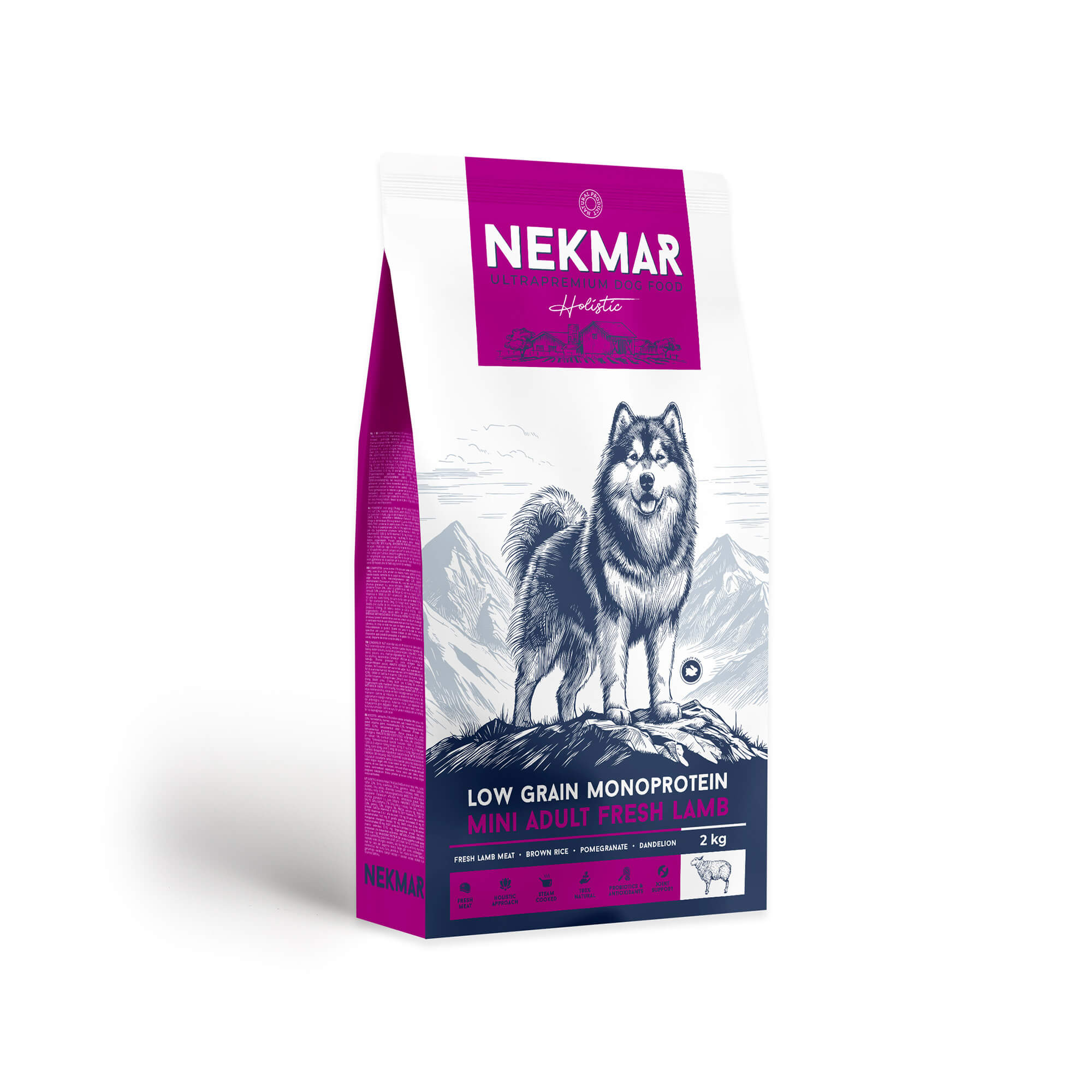 NEKMAR LOW GRAIN MINI ADULT FRESH JANJETINA 2 kg
