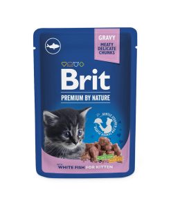 BRIT PREMIUM CAT,KOMADIĆI U UMAKU KITTEN RIBA 100g
