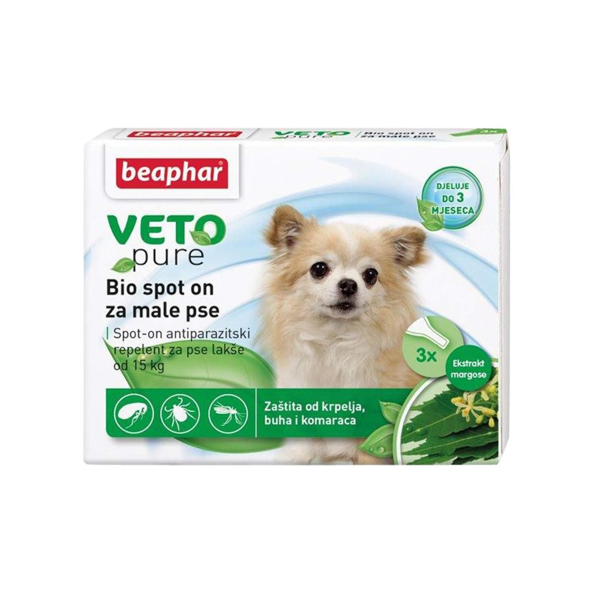 Beaphar Bio Spot On za male pse, 3 pipete